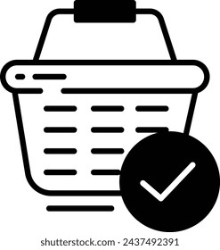 Add Basket glyph and line vector illustration