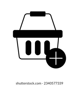 Add to basket Glyph Vector Icon that can easily edit or modify


