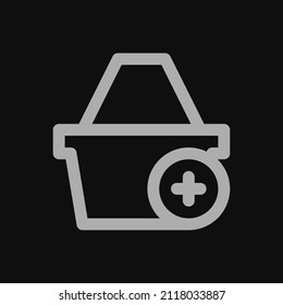 add basket icon with black background