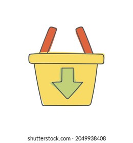 Add to Basket icon in color icon, isolated on white background 