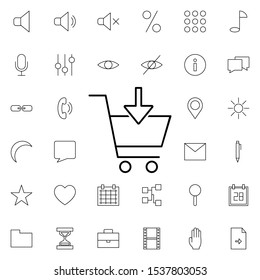 add to basket icon. Elements of web set. Simple icon for websites, web design, mobile app, info graphics