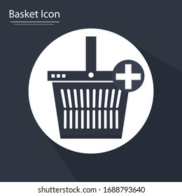 Add to basket icon flat design