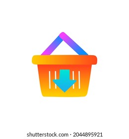 Add to Basket icon  in gradient color style, isolated on white background 