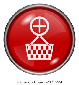 Add to basket icon. Internet button on white background. 