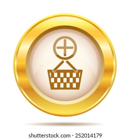 Add to basket icon. Internet button on white background. EPS10 vector. 