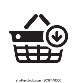 Añadir al icono de la canasta. Vector y glifo