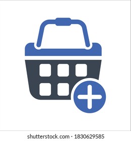 Add to basket icon, vector graphics