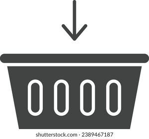 Añadir a la imagen vectorial del icono de la canasta. Adecuado para aplicaciones web móviles y medios de impresión.