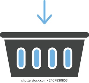 Añadir a la imagen vectorial del icono de la canasta. Adecuado para aplicaciones web móviles y medios de impresión.