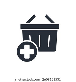 add to basket icon. vector.Editable stroke.linear style sign for use web design,logo.Symbol illustration.