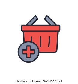add to basket icon. vector.Editable stroke.linear style sign for use web design,logo.Symbol illustration.
