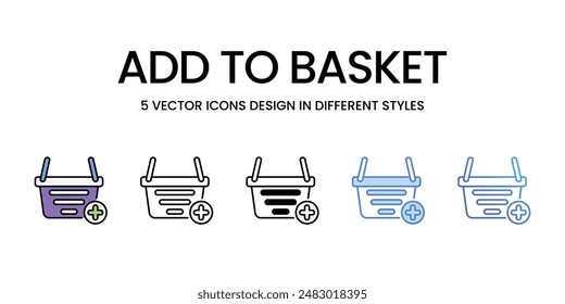 Add To Basket icons vector set stock illustration.