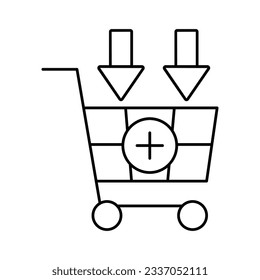 Add to basket Outline Vector Icon that can easily edit or modify

