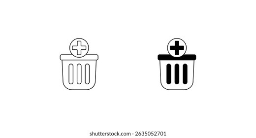 add to basket set icon with white background vector stock illustration
