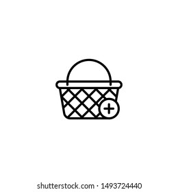 add to basket, shopping icon vector illustration