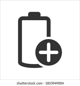 Add battery icon, vector graphics