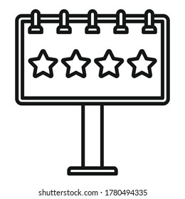Add billboard icon. Outline add billboard vector icon for web design isolated on white background