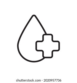 Add Blood Outline Icon Vector Illustration