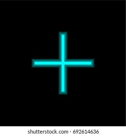 Add blue glowing neon ui ux icon. Glowing sign logo vector
