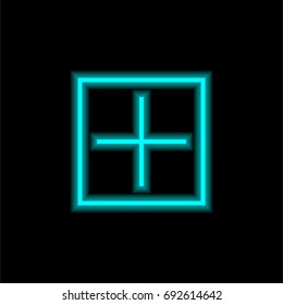 Add blue glowing neon ui ux icon. Glowing sign logo vector