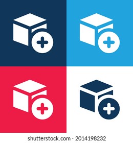 Add blue and red four color minimal icon set