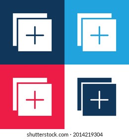 Add blue and red four color minimal icon set