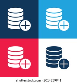 Add blue and red four color minimal icon set