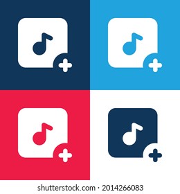 Add blue and red four color minimal icon set