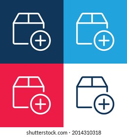 Add blue and red four color minimal icon set