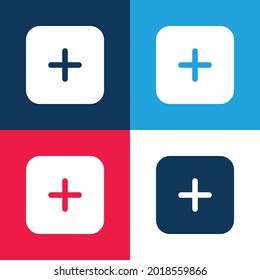 Add blue and red four color minimal icon set