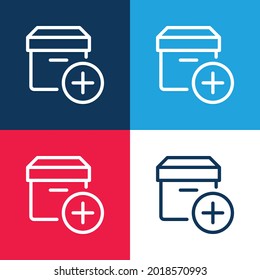 Add blue and red four color minimal icon set