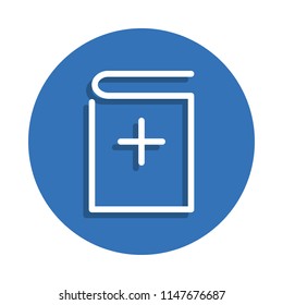 Add book icon. Element of education for mobile concept and web apps icon. Thin line icon with shadow in badge for website design and development, app development on white background