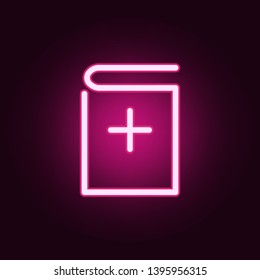 Add book neon icon. Elements of education set. Simple icon for websites, web design, mobile app, info graphics