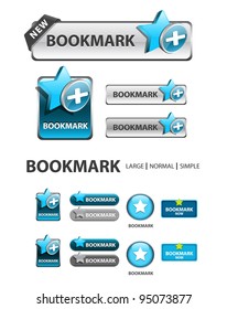 add to bookmark button, collection of favorite icons and buttons