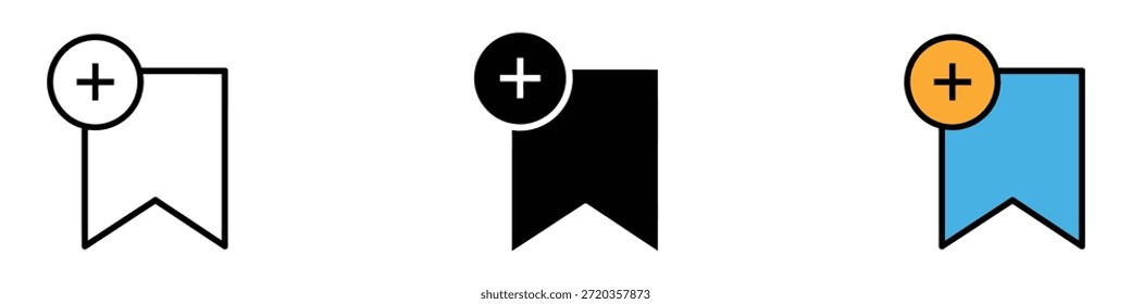 Add bookmark icon vector. digital content saving and favorite item management symbol. vector illustration.