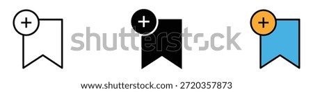 Add bookmark icon vector. digital content saving and favorite item management symbol. vector illustration.