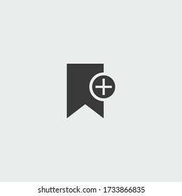 add bookmark icon. add bookmark vector on gray background