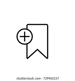 Agregar icono negro de línea de marcador