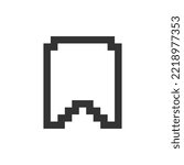 Add bookmark pixelated ui icon. Saving webpage. Reading list. Ebook reader. Highlighting. Editable 8bit graphic element. Outline isolated vector user interface image for web, mobile app. Retro style