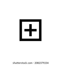 añadir diseño de icono perfecto de píxel de cuadro. Diseño de estilo plano aislado en un fondo blanco. Ilustración del vector