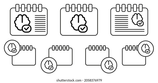 Add brain vector icon in calender set illustration for ui and ux, website or mobile application