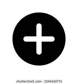 Add button black glyph ui icon. Increase volume. Toolbar control. Menu command. User interface design. Silhouette symbol on white space. Solid pictogram for web, mobile. Isolated vector illustration