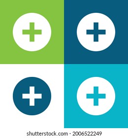 Add Button Flat four color minimal icon set