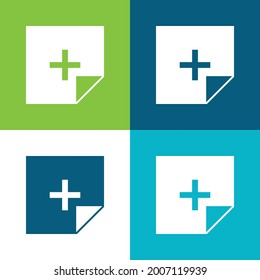 Add Button Flat four color minimal icon set