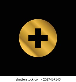Añadir un icono metálico de botón chapado en oro o un vector de logotipo