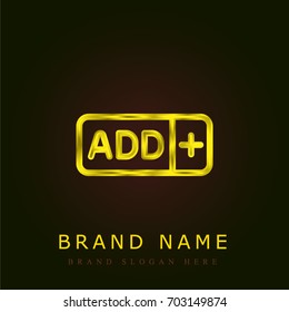 Add button golden metallic logo