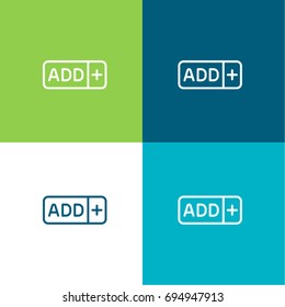 Add button green and blue material color minimal icon or logo design