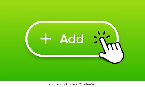 Add button add icon like add to cart, shopping cart, online shopping, click here, hand pointer, buy now for website, mobile app, UI, GUI, UX.