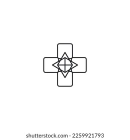 Add button. Add icon. Simple style Christian religion holiday poster background symbol. Cross brand logo design element. Cross t-shirt printing. vector for sticker.