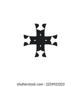Add button. Add icon. Simple style Christian religion holiday poster background symbol. Cross brand logo design element. Cross t-shirt printing. vector for sticker.
